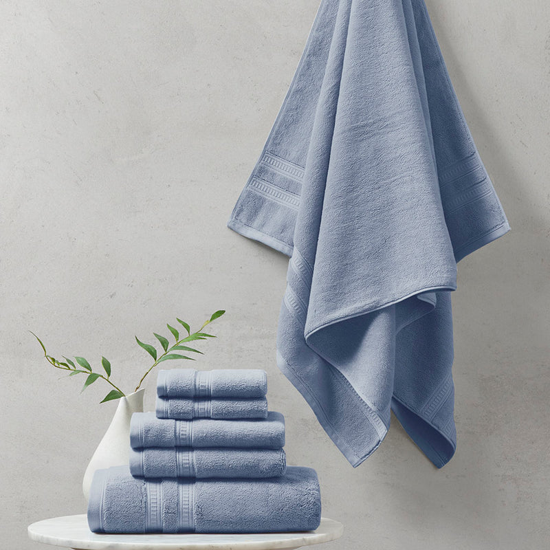 6 Piece Cotton Antimicrobial Towel Set (7 Colors)
