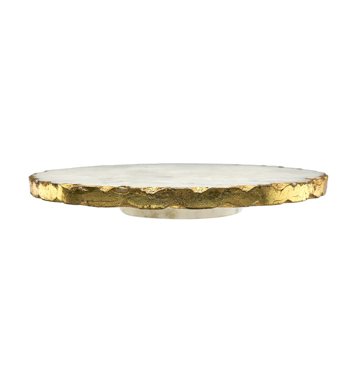 Marble Lazy Susan with Gold Organic Edge (2 Sizes)