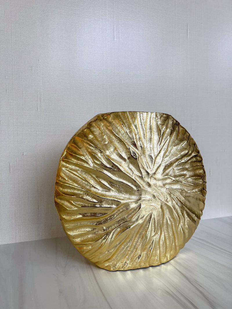 Gold Textured Metal Vase