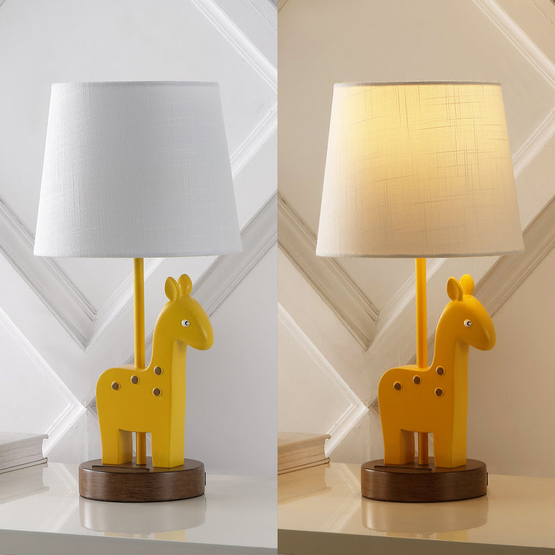 Iron/Resin Giraffe Kids' Table Lamp with Phone Stand and USB Charging Port