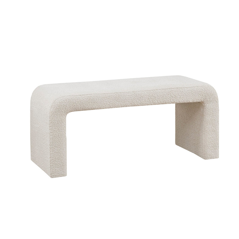 Ivory Boucle Waterfall Bench