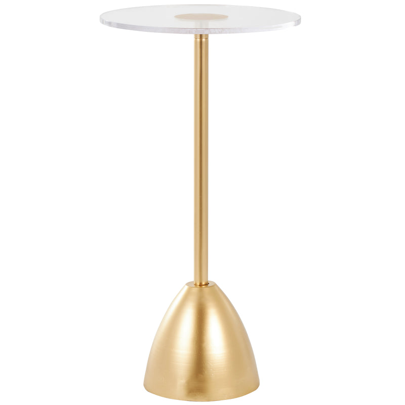Metal  Pedestal Accent Table with Clear Acrylic Tabletop ( 2 Colors )