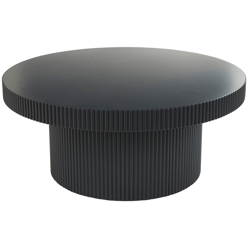 Modern Black Wood Ribbed Accent Table ( 2 Sizes)