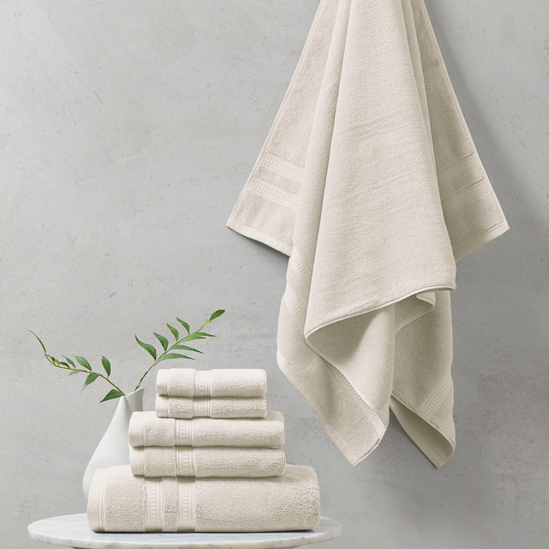 6 Piece Cotton Antimicrobial Towel Set (7 Colors)
