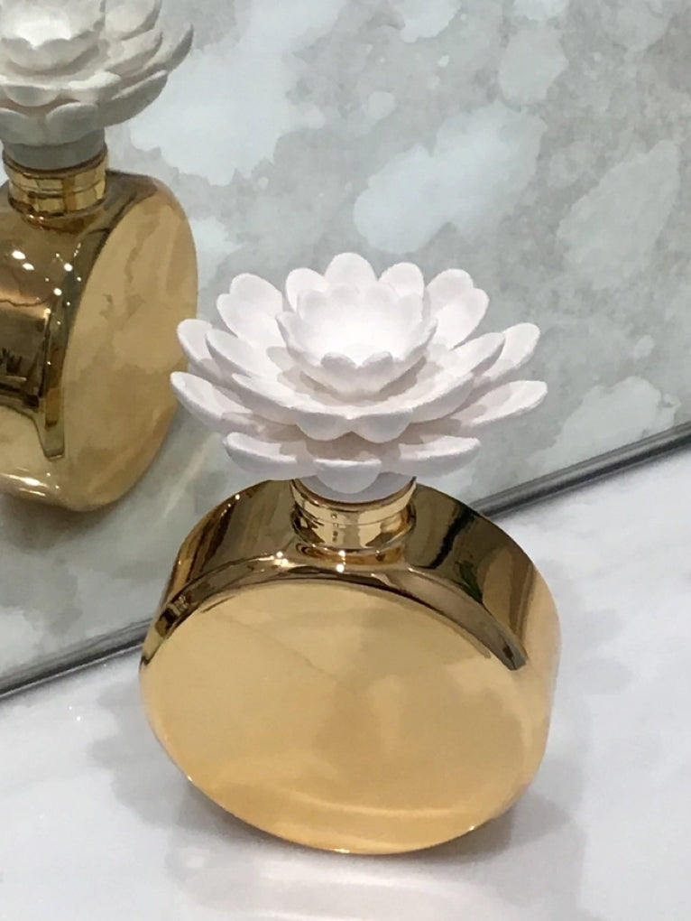 Gold Bottle Diffuser with White Flower/Iris & Rose Aroma