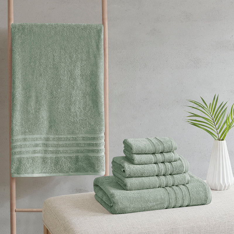 6 Piece Antimicrobial Bath Towel Set (4 Colors)