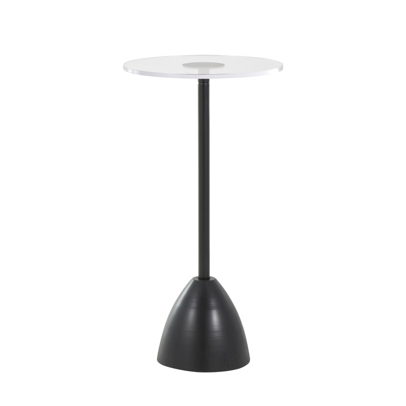 Metal  Pedestal Accent Table with Clear Acrylic Tabletop ( 2 Colors )