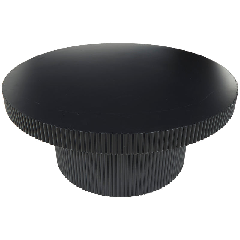 Modern Black Wood Ribbed Accent Table ( 2 Sizes)