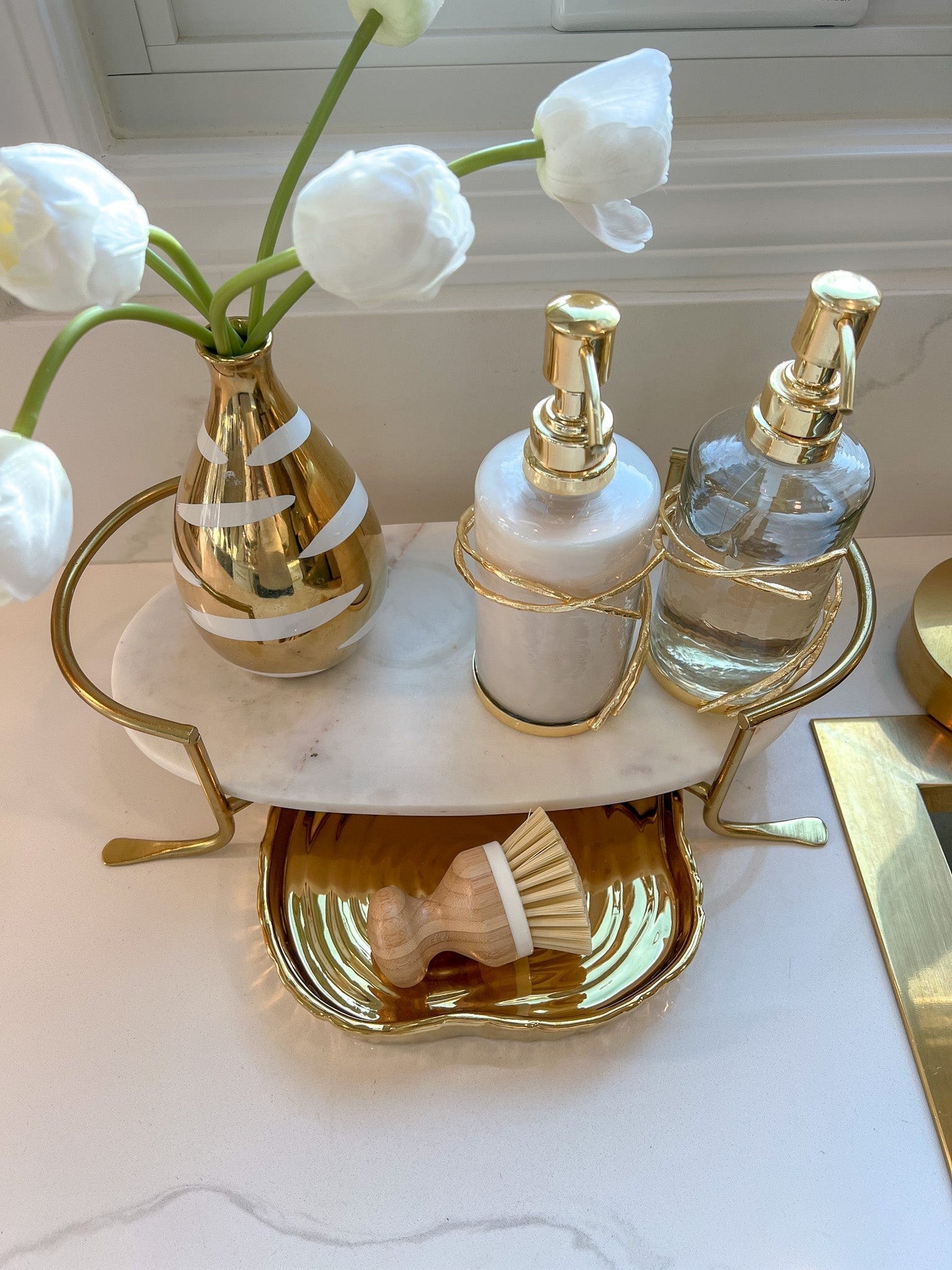 Gold & Silver Paper Towel Holder from The Jasmine Collection Inspire Me!  Home Decor - Get the look for less