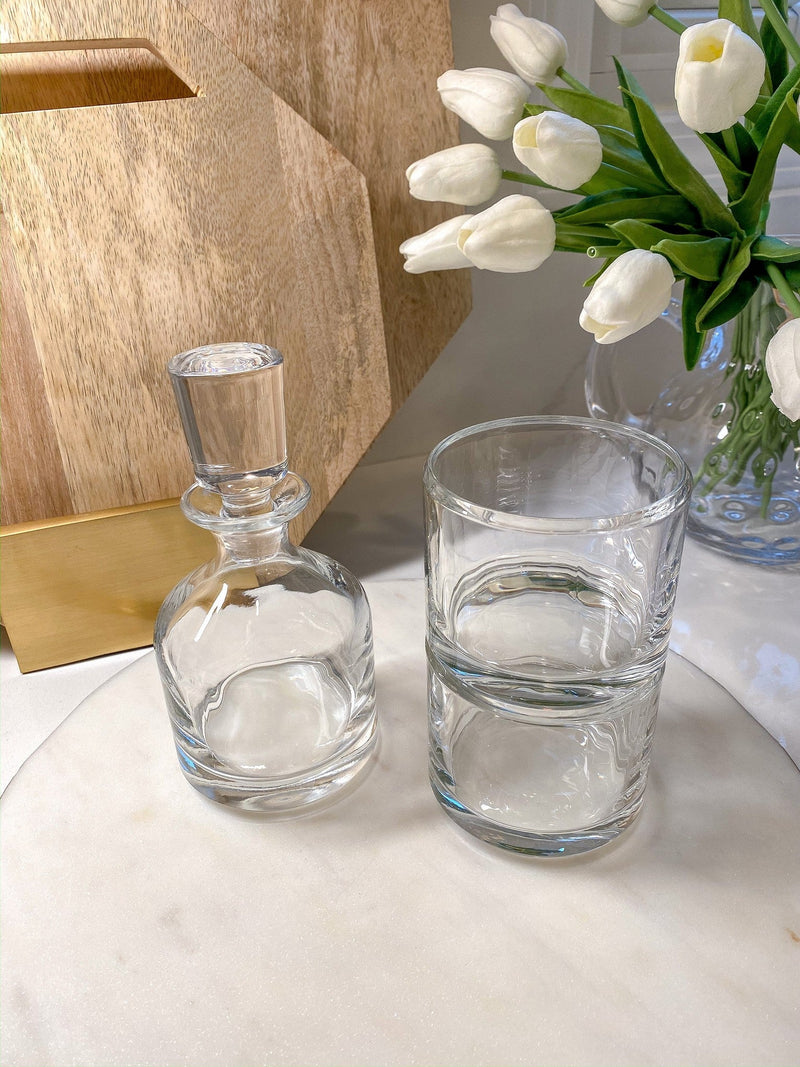 Stackable Glass Decanter w/ Glasses-Inspire Me! Home Decor