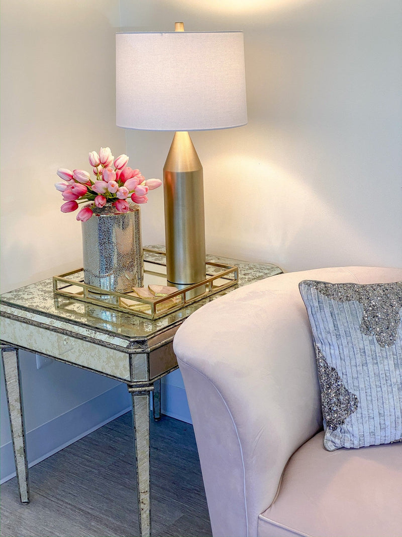 Gold Square Mirror Glass Tray-Inspire Me! Home Decor