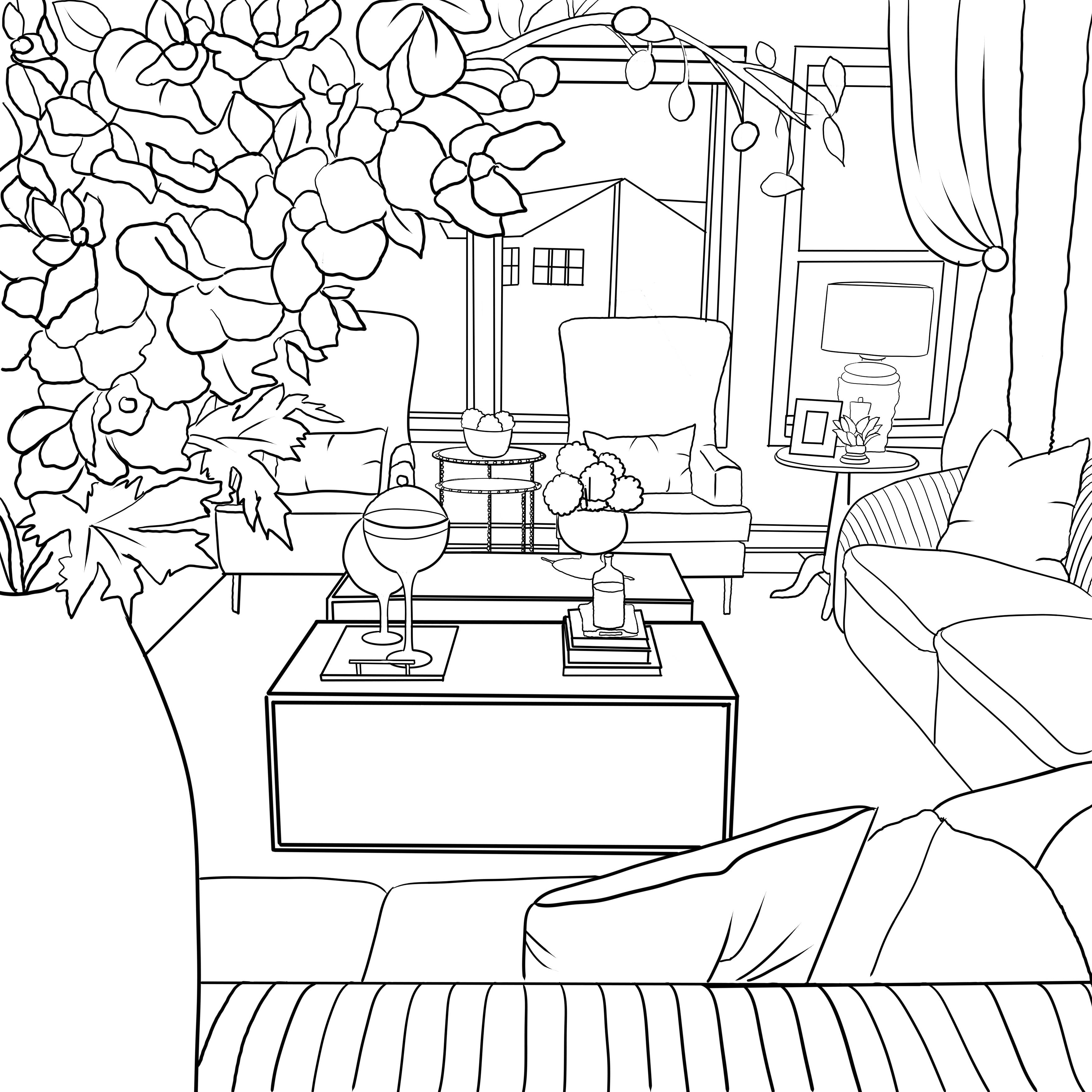 Printable Adult Coloring!: Inspire Me! Home Decor