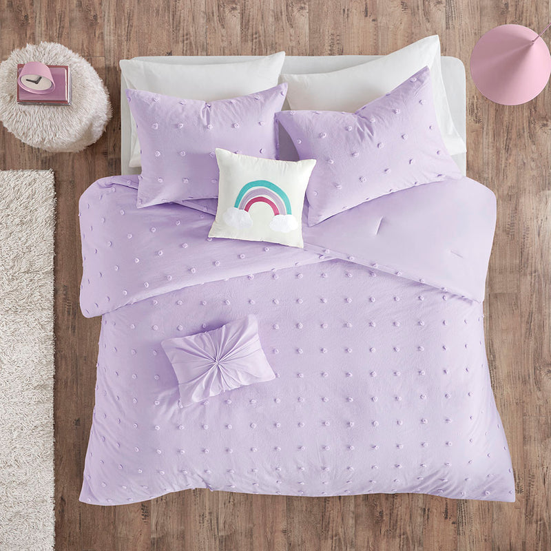 Kids Jacquard Pom Pom Comforter Set (3 Colors, 2 Sizes)