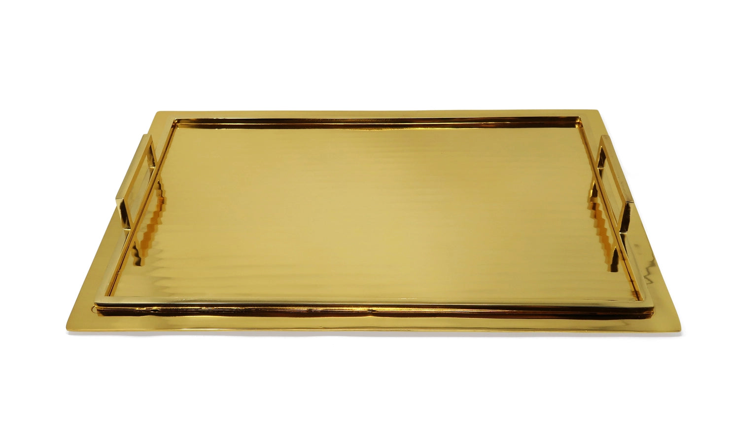 Serving Tray with Handles and Glossy Textured Design (3 Sizes)