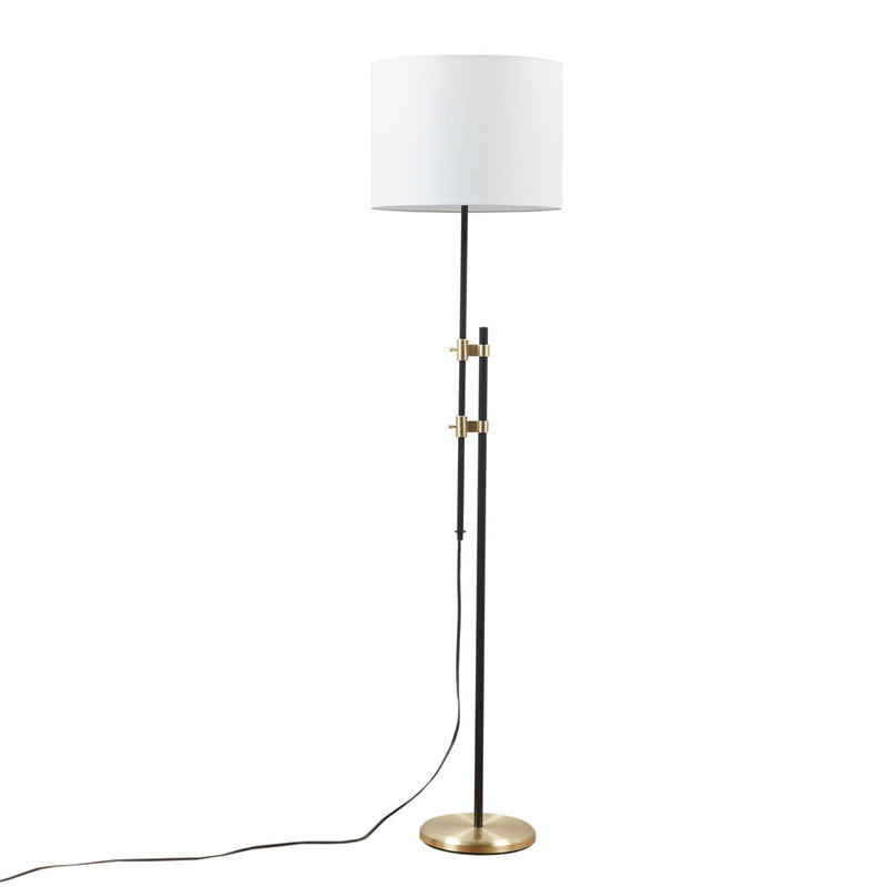 Black & Gold Asymmetrical Adjustable Height Metal Floor Lamp
