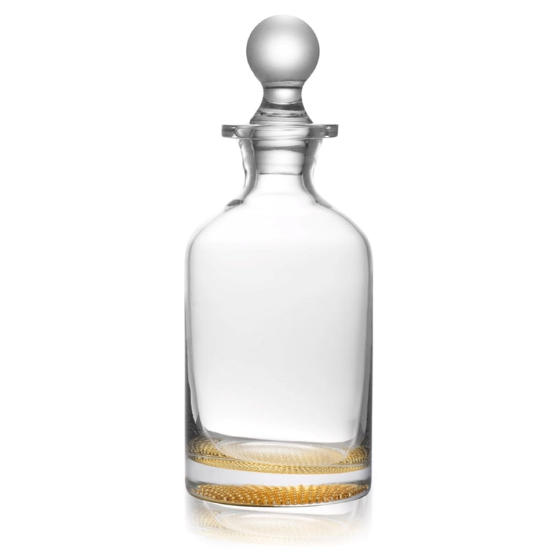 Glass Decanter with Gold Details