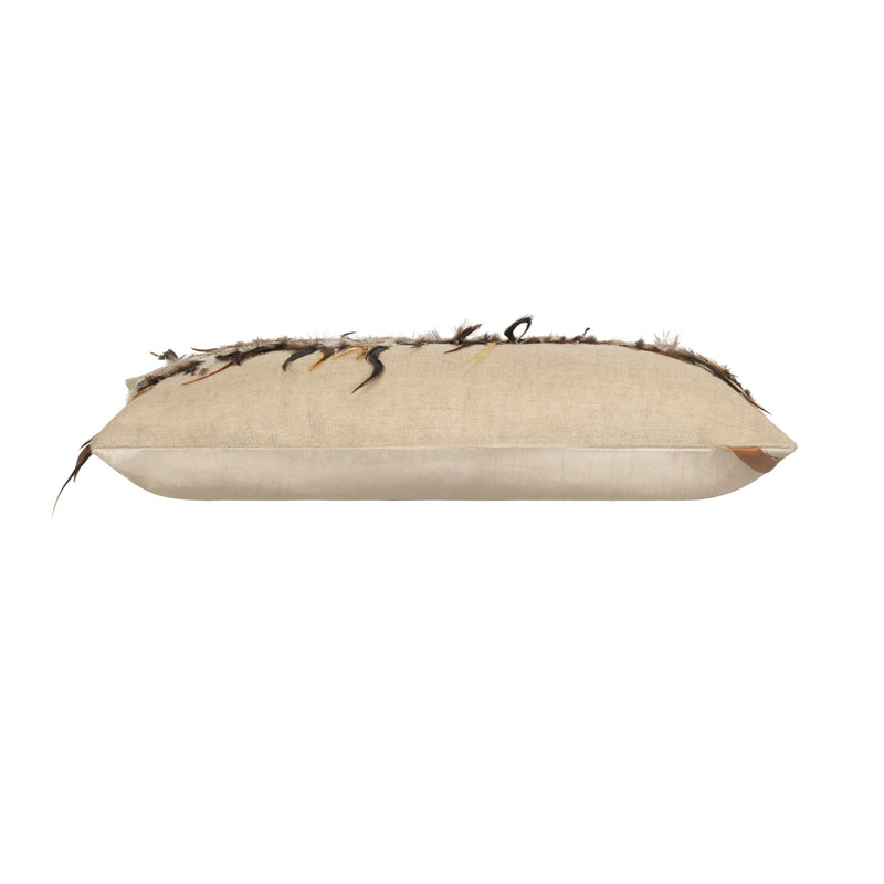 Luca Ostrich Feather Lumbar Pillow