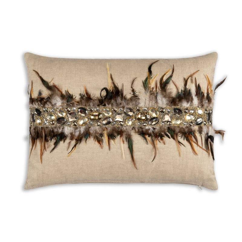 Luca Ostrich Feather Lumbar Pillow