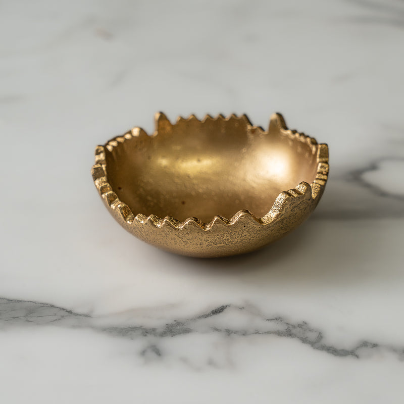 Gold Bowl with Textured Edge