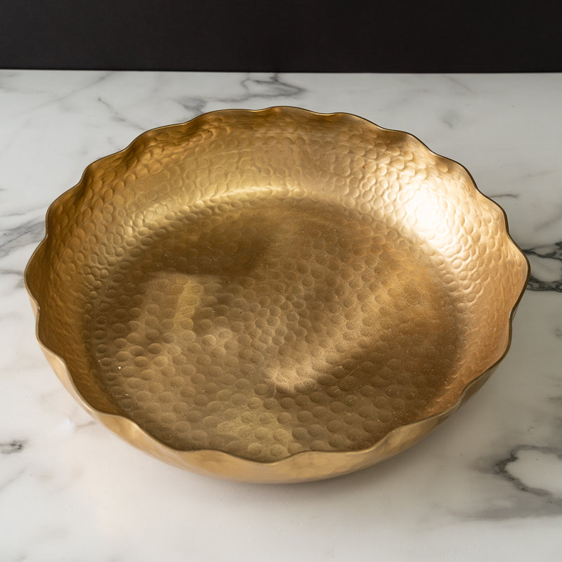 Large Gold Hammered Bowl