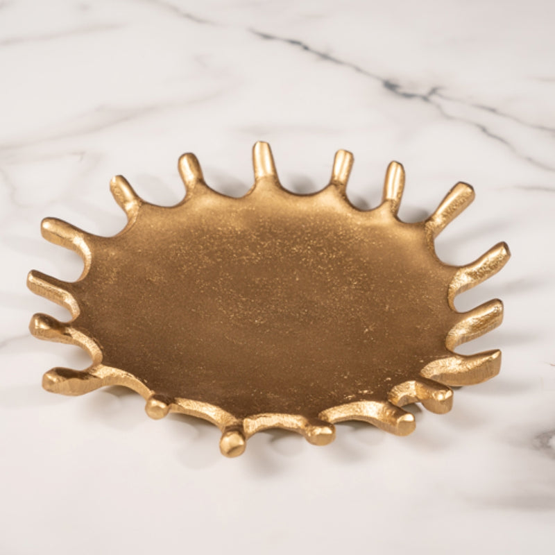 Gold Oval Textured Splash Dish