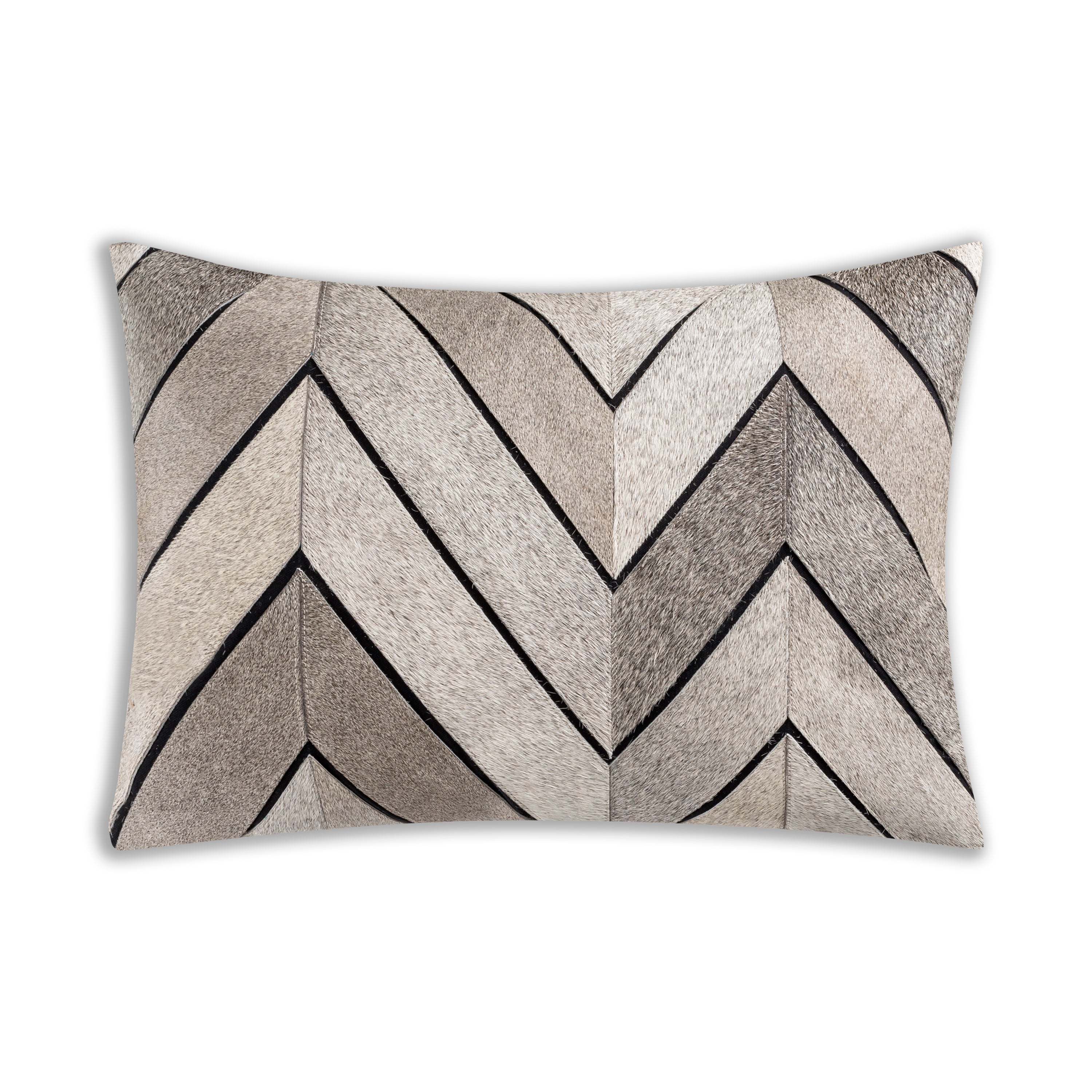 Sullen Chevron Black Cotton Lumbar Pillow