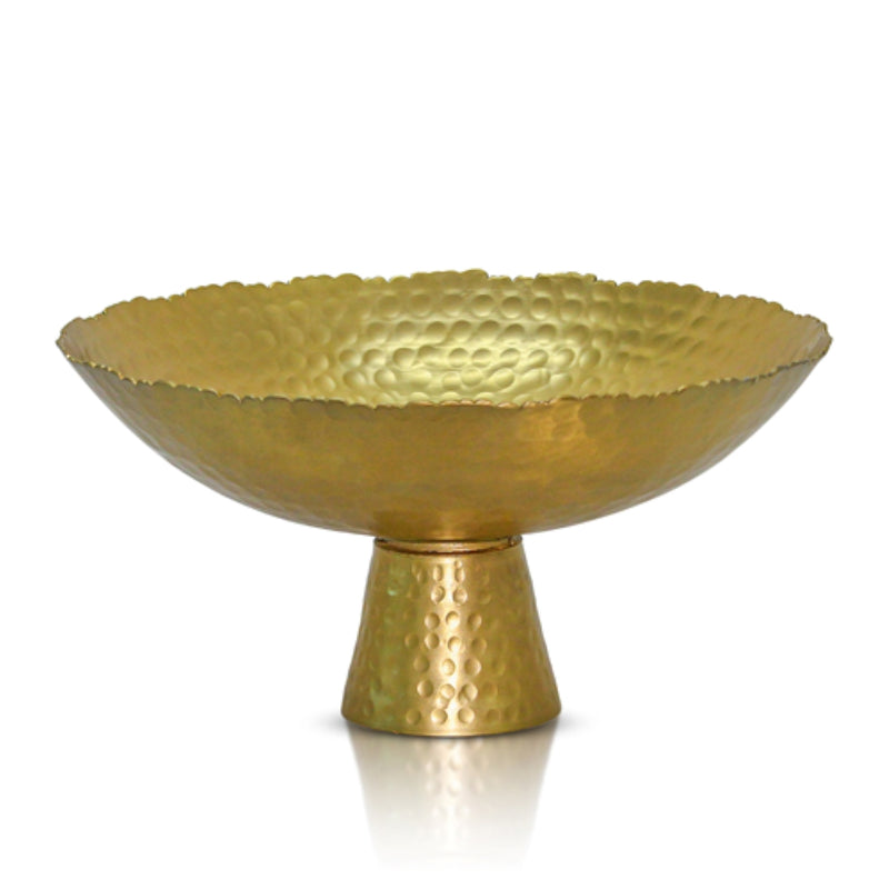 Gold Hammered Pedestal Bowl