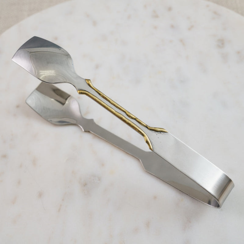 Silver Tongs with Gold Details