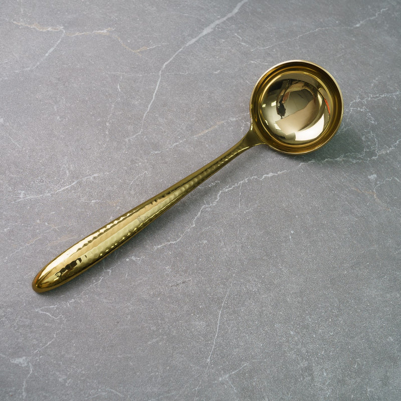 Gold Ladle with Hammered Handle