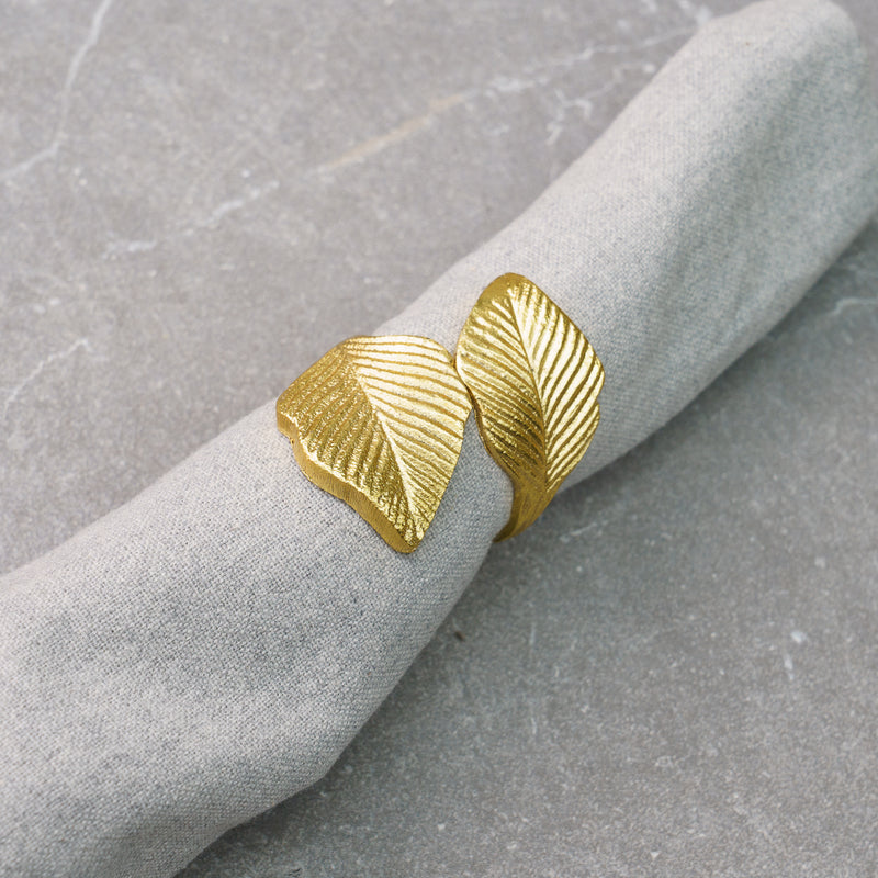 Gold Double Leaf Napkin Ring
