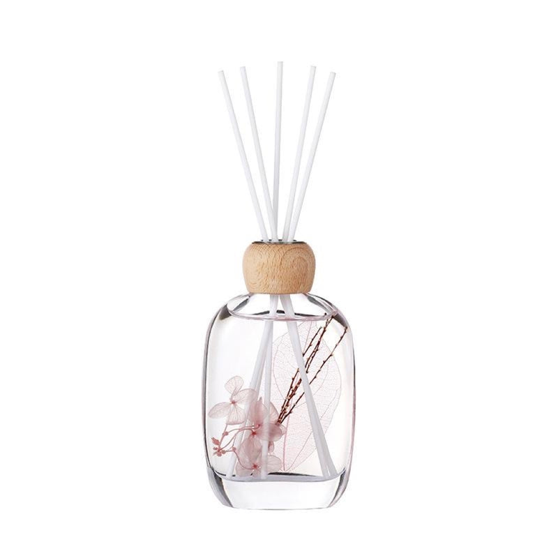 Clear Glass Reed Diffuser with Pink Flowers/Lily of the Valley Scent