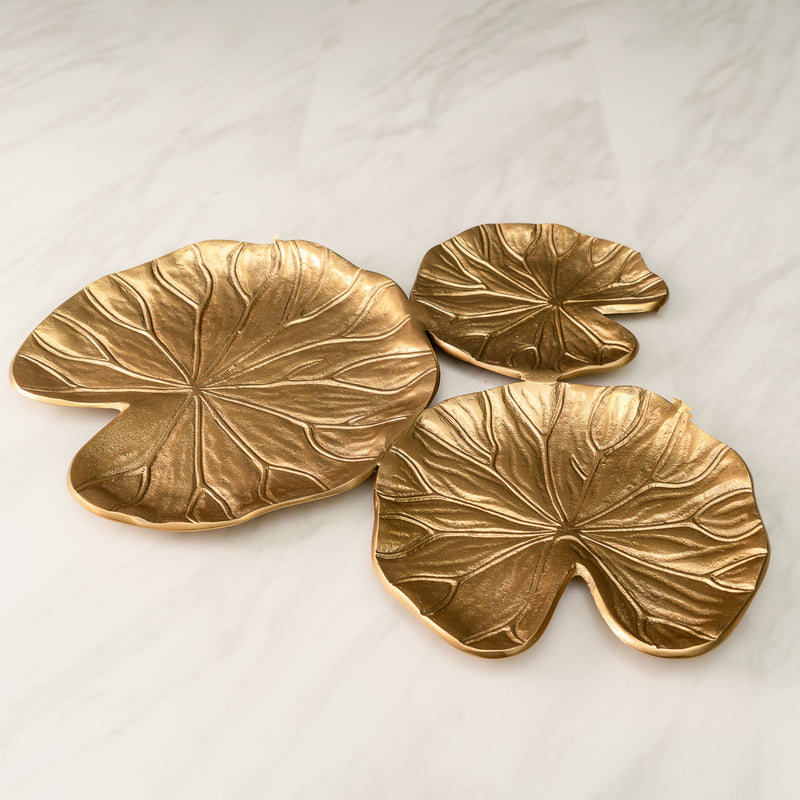 Gold 3 Section Flower Design Tray
