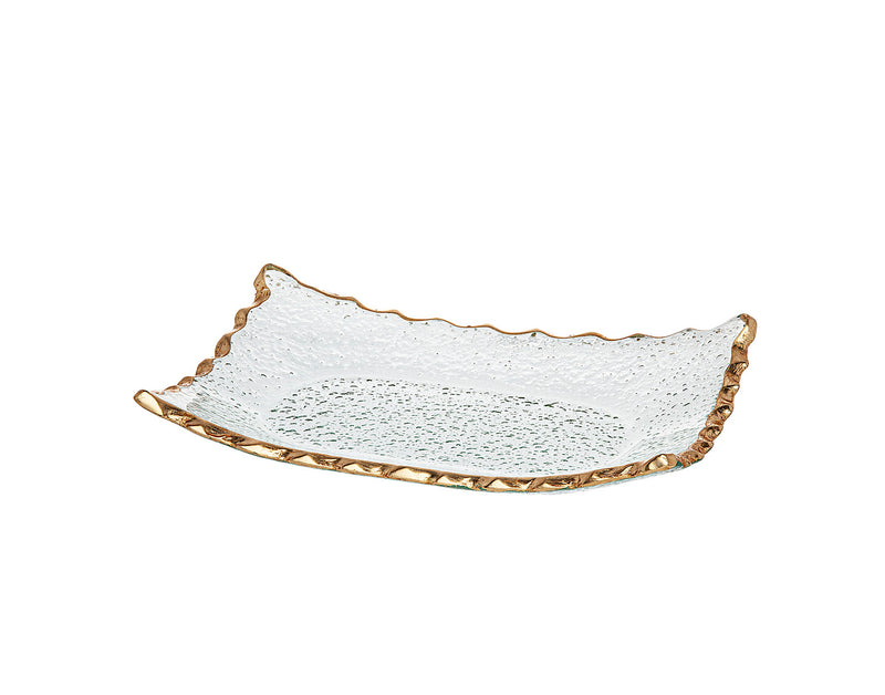 Square Glass Tray with Gold Edge (2 Sizes)