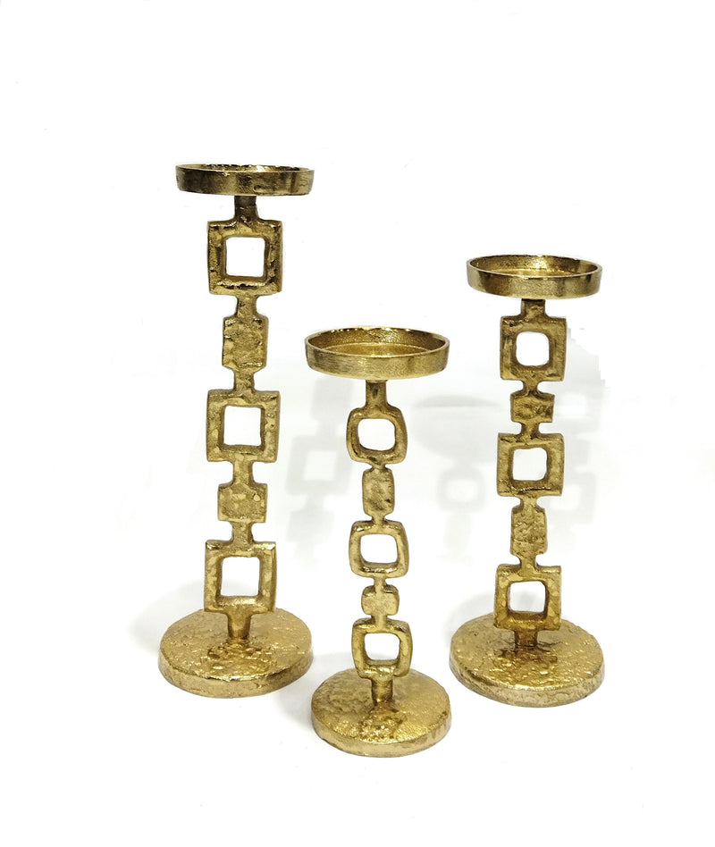 Set of 3 Link Design Candle Holders (2 Colors)