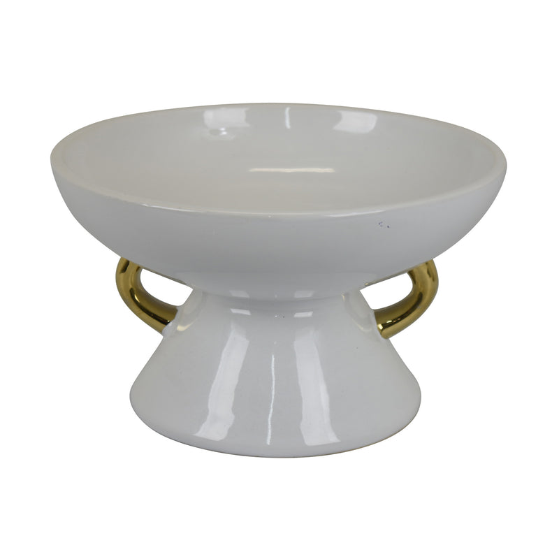 Gold & White Footed Bowl