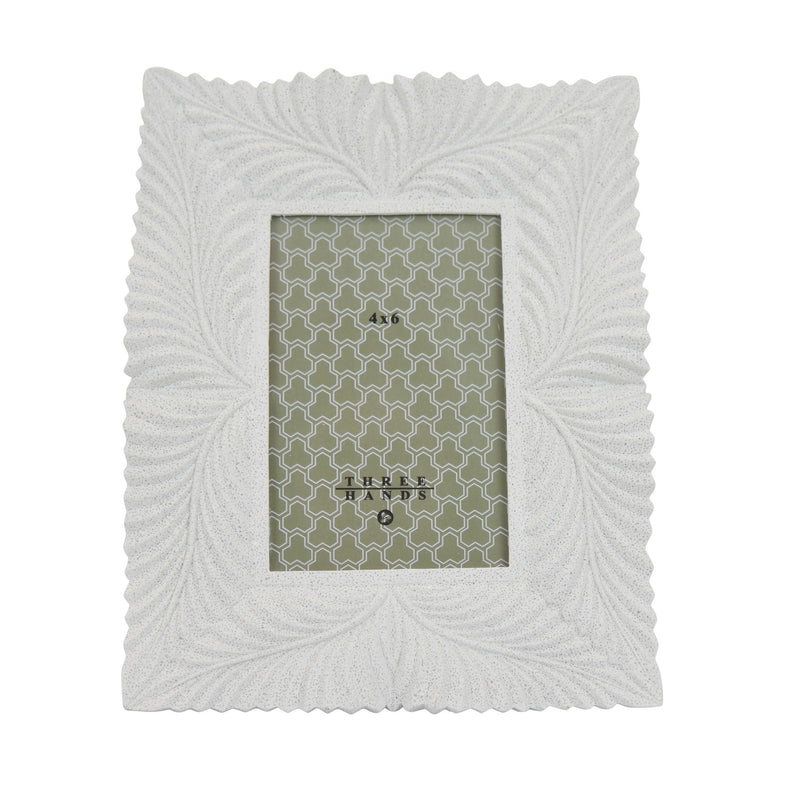 White Picture Frame with Leaf Details (2 Sizes)