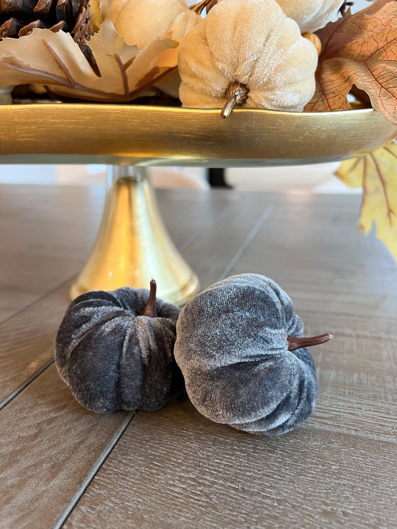 Set of 6 Mini Velvet Pumpkin (3 Colors)