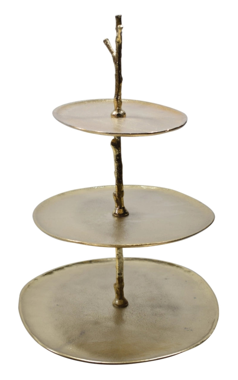 Gold Metal 3 Tiered Branch Tray
