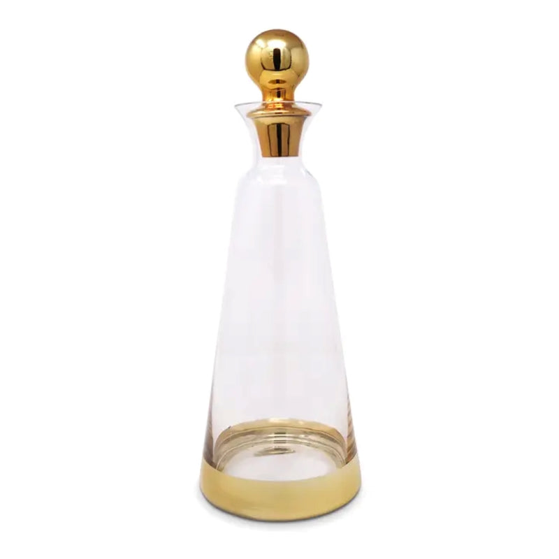 Glass Decanter with Gold Lid