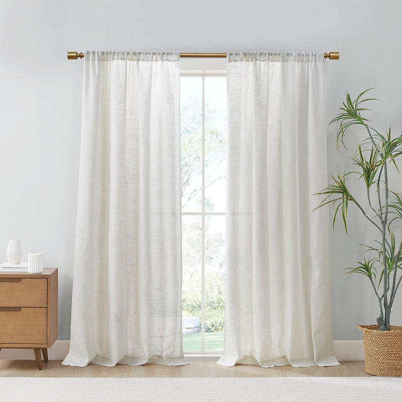 Linen Light Filtering Curtain Panel Pair (2 Colors)