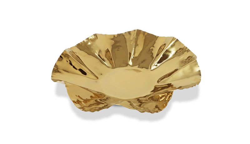 Large Gold Crushed Platter