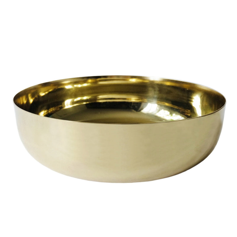 Gold Salad Bowl with Flared Edge