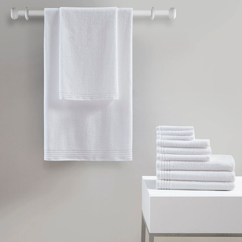 12 Piece Luxe White Cotton Bath Towel Set
