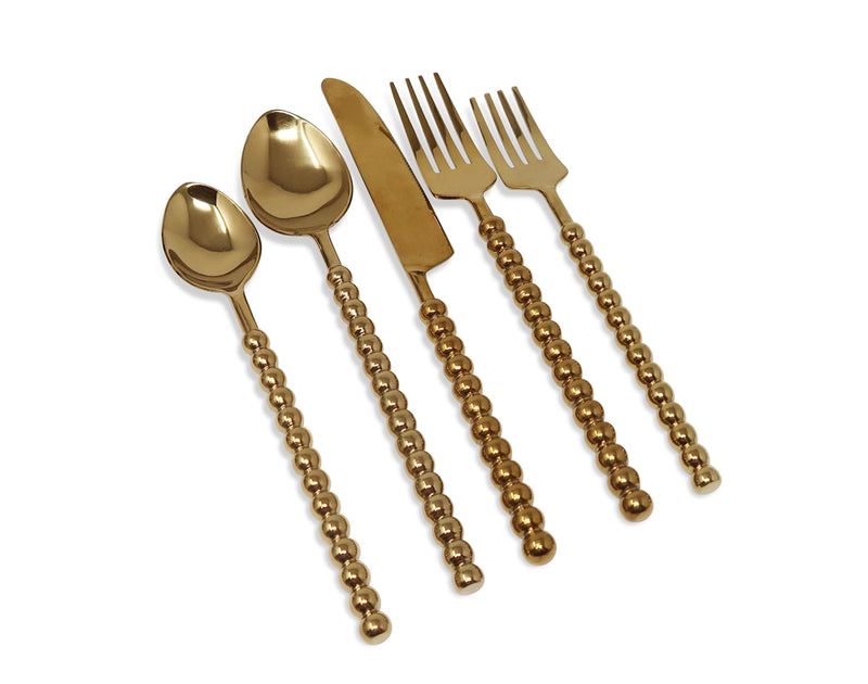 20 Pc Flatware Set with Beaded Handles (2 Colors)