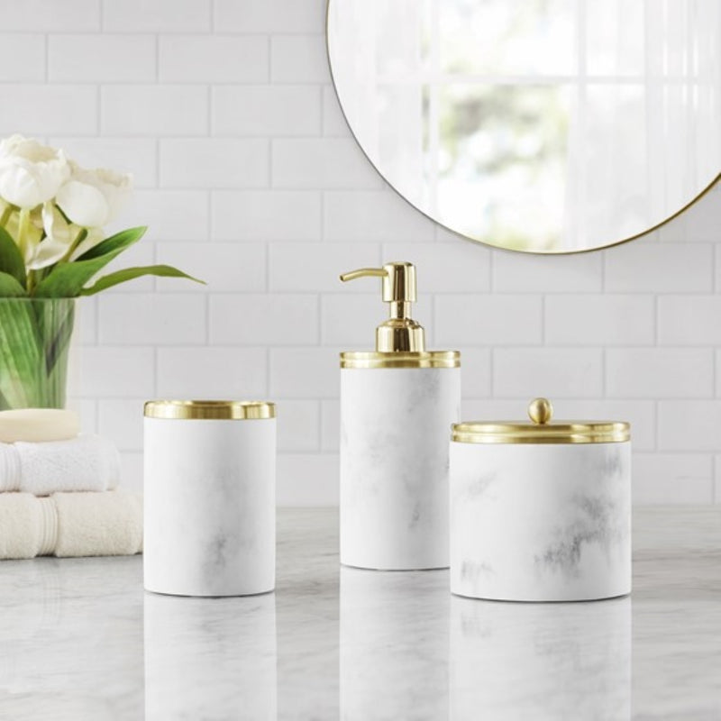 Gold Marbled Resin Bath Accessories (3 Styles)