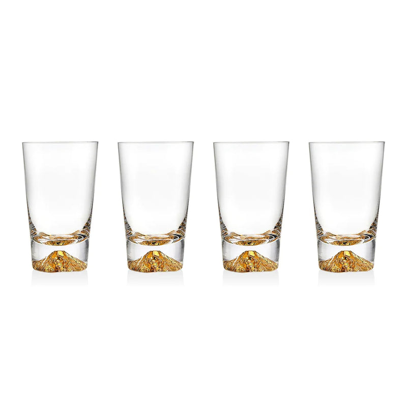 Set of 4 Gold Base Glasses (2 Sizes)