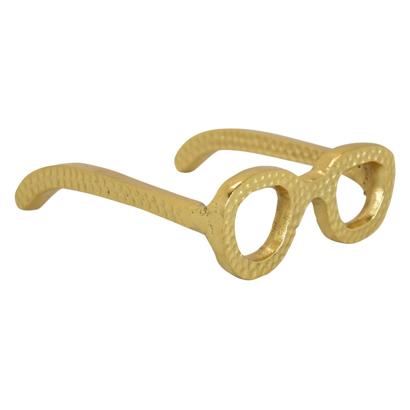 Gold Metal Textured Eyeglass Decor