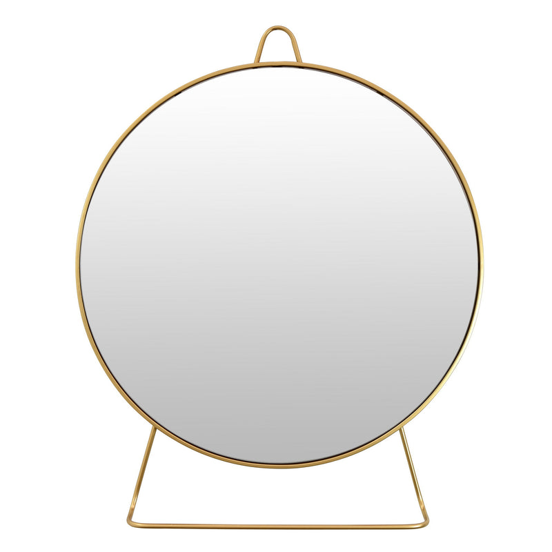 Gold Circle Mirror with Hanger