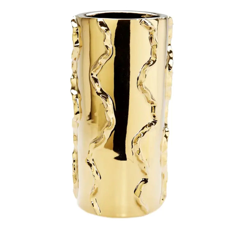 Gold Metallic Vase with Swivel Design