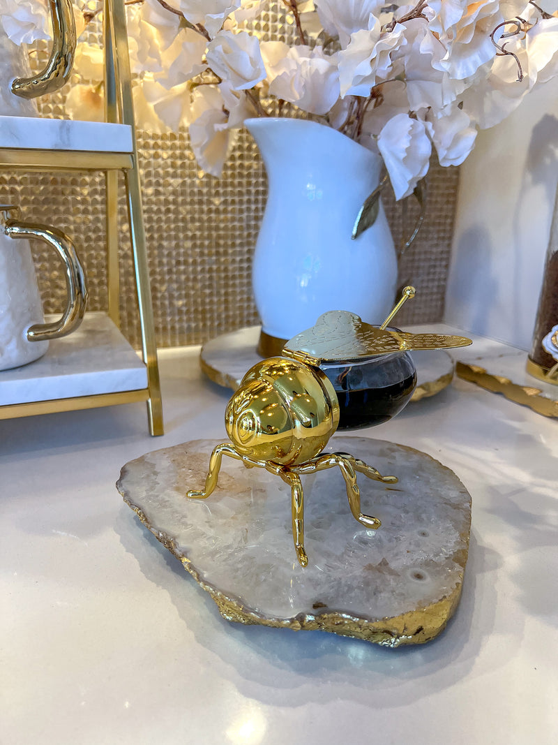 Gold Bee Honey Jar